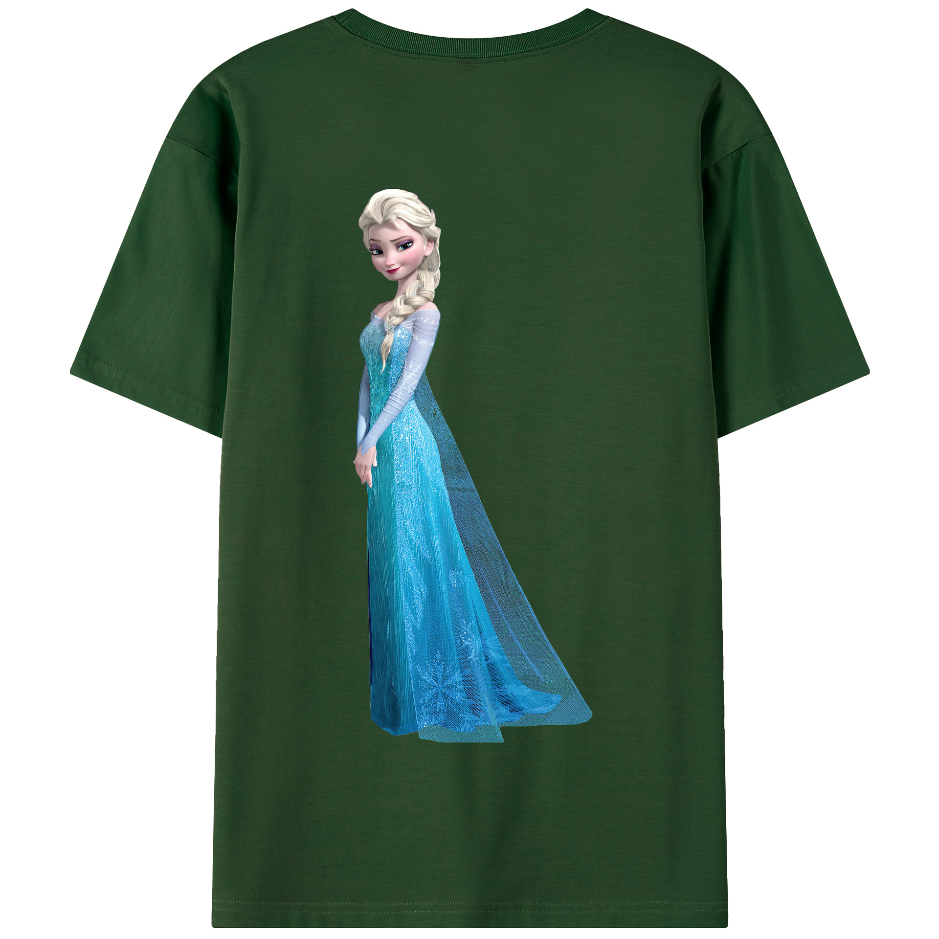 （画像用） アナと雪の女王 アンナ エルサ Frozen Anna Elsa 綿100％半袖Tシャツ（背面プリント）